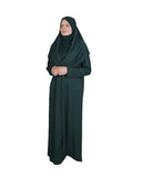 Emerald Green Zippered One Piece Women's Prayer Dress | Women Abaya | Burqa | Islamic Prayer Dress | Khimar Niqab | Islamic Gifts | Jainamaz