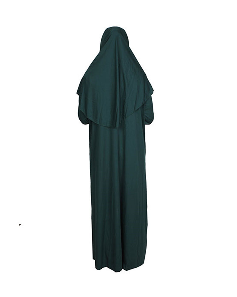 Emerald Green Zippered One Piece Women's Prayer Dress | Women Abaya | Burqa | Islamic Prayer Dress | Khimar Niqab | Islamic Gifts | Jainamaz