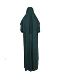 Emerald Green Zippered One Piece Women's Prayer Dress | Women Abaya | Burqa | Islamic Prayer Dress | Khimar Niqab | Islamic Gifts | Jainamaz