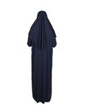 Dark Navy Zippered One Piece Women's Prayer Dress | Long Abaya | Burqa | Islamic Prayer Dress | Khimar Niqab | Islamic Gifts | Jainamaz