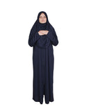 Dark Navy Zippered One Piece Women's Prayer Dress | Long Abaya | Burqa | Islamic Prayer Dress | Khimar Niqab | Islamic Gifts | Jainamaz