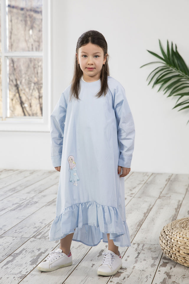 Light Girl Dress Kids Abaya | Muslim Kids | Kid Khimar | Kid Jilbab Burqa | Kid Jalabiya | Islamic Kid Dress | Dress for Girl | Prayer Dress