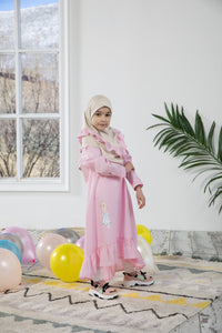 Light Girl Dress Kids Abaya | Muslim Kids | Kid Khimar | Kid Jilbab | Kid Jalabiya | Islamic Kid Dress | Kids Prayer Dress | Burqa | - islamicbazaar
