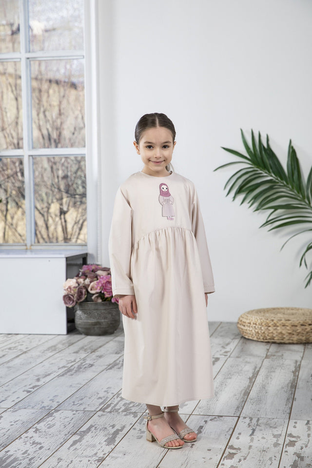 Moon Girl Dress Kids Abaya | Muslim Kids | Kid Khimar | Kid Jilbab | Kid Jalabiya | Islamic Kid Dress | Dress for Girls | Prayer Dress
