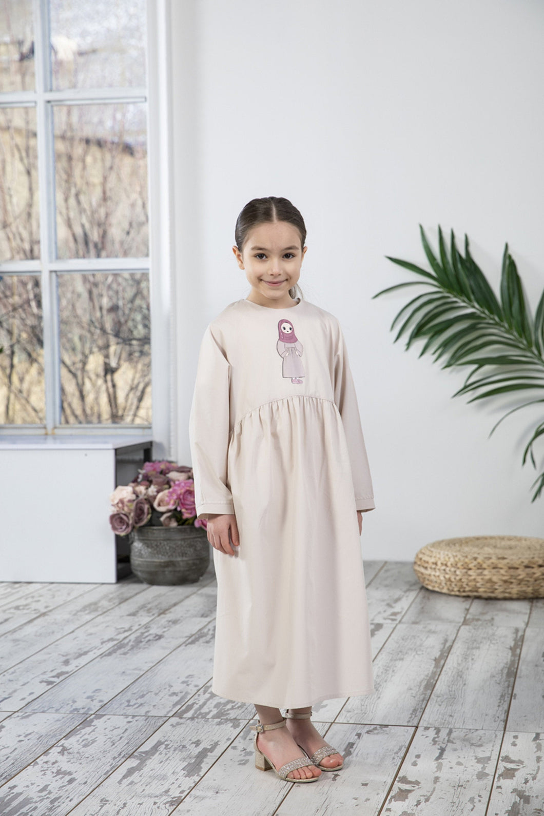 Moon Girl Dress Kids Abaya | Muslim Kids | Kid Khimar | Kid Jilbab | Kid Jalabiya | Islamic Kid Dress | Dress for Girls | Prayer Dress