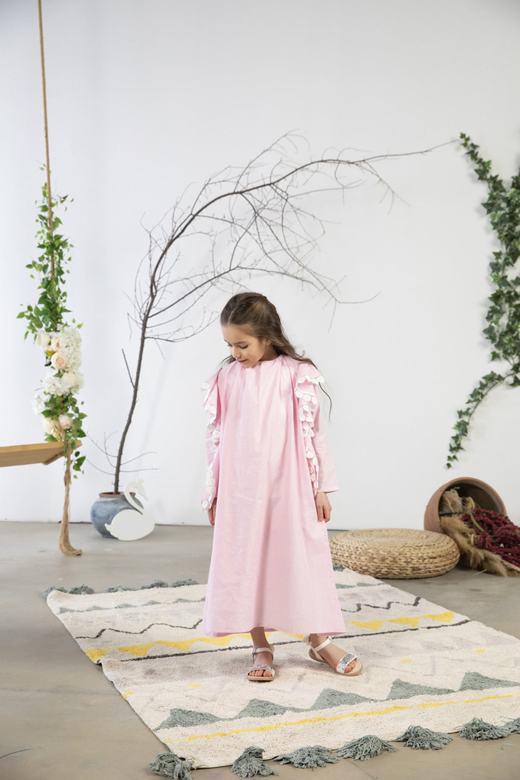 Swan Girl Dress Kids Abaya | Muslim Kids | Kid Khimar | Kid Jilbab | Kid Jalabiya | Islamic Kid Dress | Dress for Girls | Prayer Dress