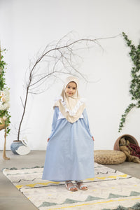 Cloud Girl Dress Kids Abaya | Muslim Kids | Kid Khimar | Kid Jilbab | Kid Jalabiya | Islamic Dress | Dress for Girls | Prayer Dress | Burqa