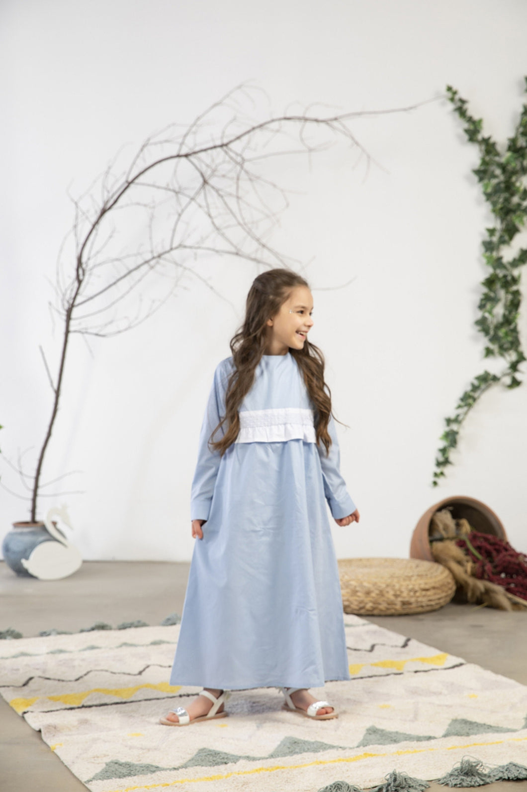 Cloud Girl Dress Kids Abaya | Muslim Kids | Kid Khimar | Kid Jilbab | Kid Jalabiya | Islamic Dress | Dress for Girls | Prayer Dress | Burqa