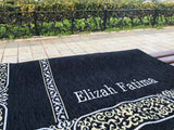 Personalized Prayer Mat | Kaaba Kiswah Inspired Prayer Mat | Musallah | Masjid al Haram Sajjada | Prayer Rug | Islamic Gift | Muslim Gift