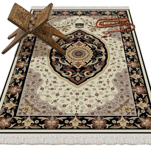 Kaaba Soft Padded Prayer Rug | Cotton Layer Janamaz | Anti Slip Backing Bamboo Cotton Prayer Mat | Islamic Gifts