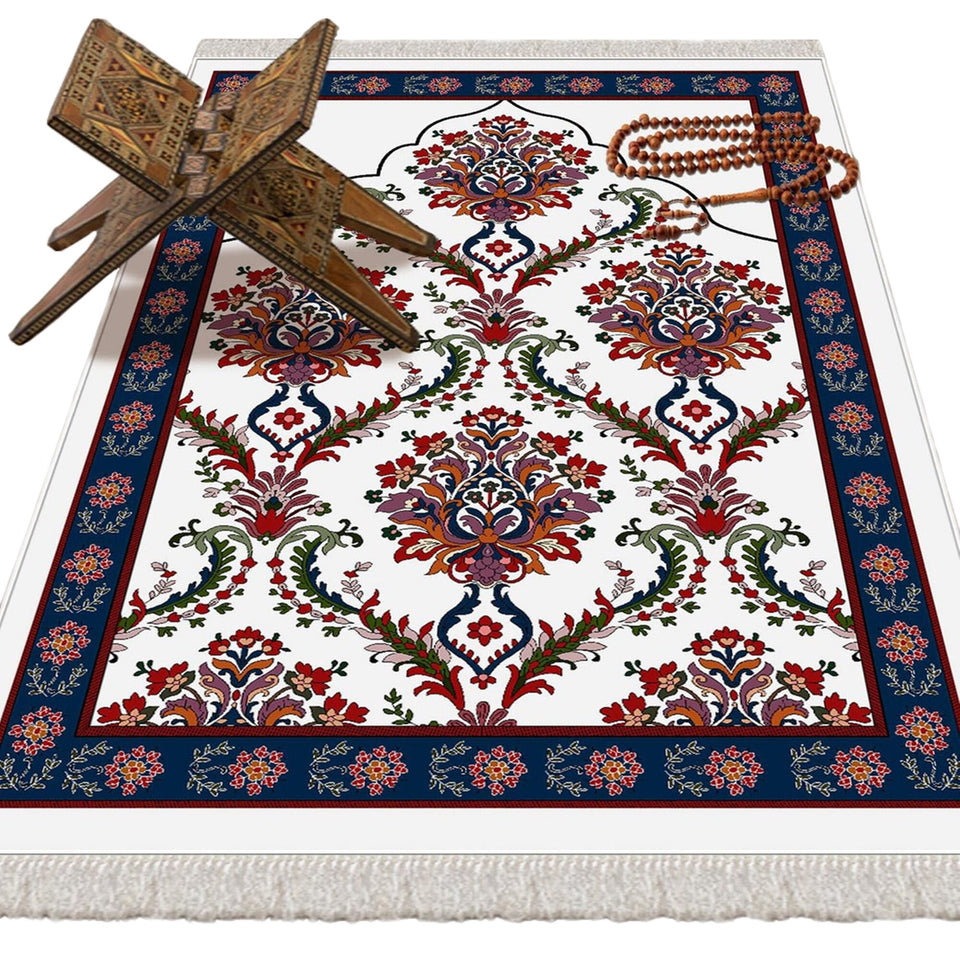 Clove Soft Padded Prayer Rug | Cotton Layer Janamaz | Anti Slip Backing Bamboo Cotton Prayer Mat | Islamic Gifts
