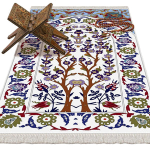 Daisy Of Egypt Soft Padded Prayer Rug | Cotton Layer Janamaz | Anti Slip Backing Bamboo Cotton Prayer Mat | Islamic Gifts