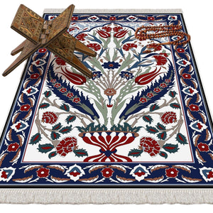 Lalezar Soft Padded Prayer Rug, Cotton Bottom Layer Janamaz, Bamboo Cotton Prayer Rug, Lux Sajdah Musalla
