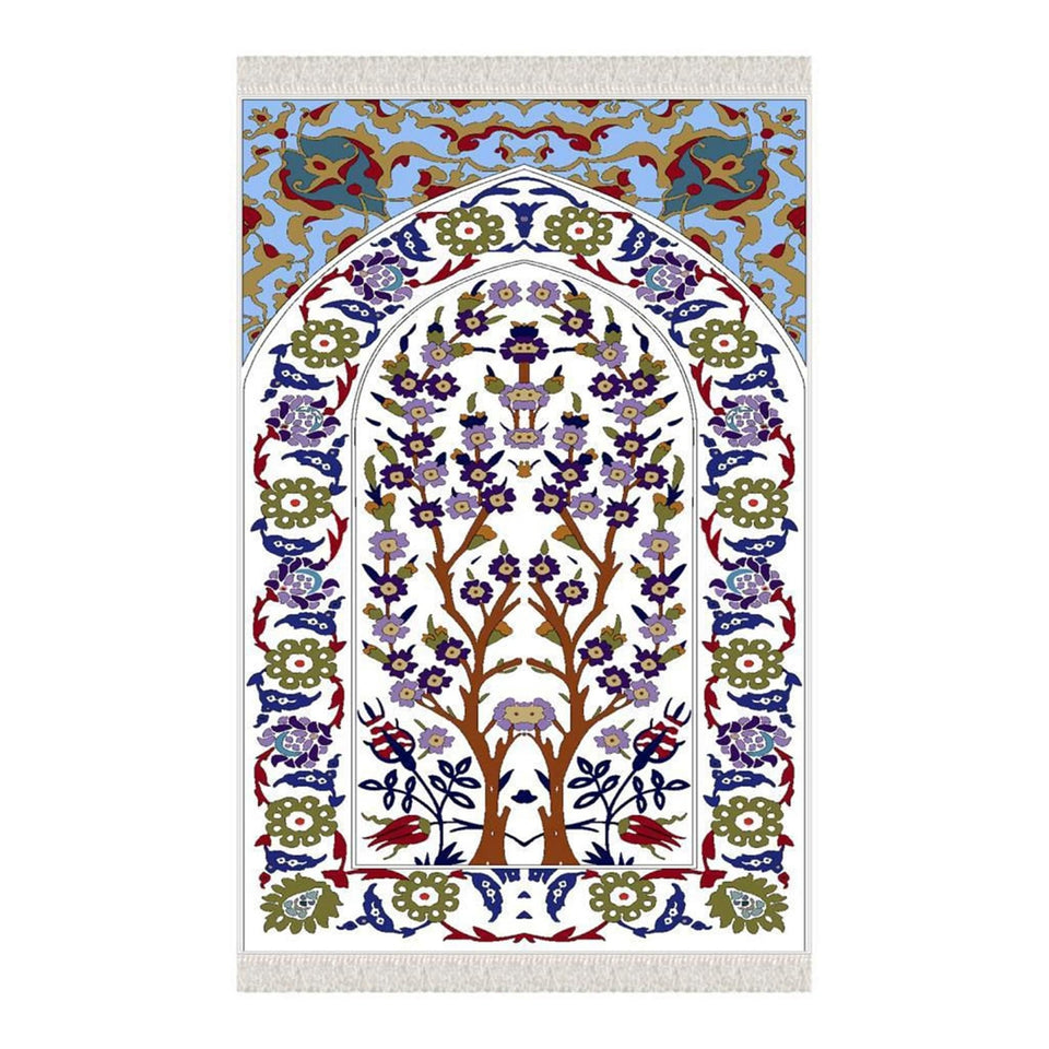 Daisy Of Egypt Soft Padded Prayer Rug | Cotton Layer Janamaz | Anti Slip Backing Bamboo Cotton Prayer Mat | Islamic Gifts