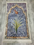 Marbled Blue Sejadah, Rawdah Inspired Lux Prayer Mat,  Prophet's Mosque Prayer Rug, Alrawda Janamaz, Rawda, Unique Islamic Gift