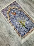 Marbled Blue Sejadah, Rawdah Inspired Lux Prayer Mat,  Prophet's Mosque Prayer Rug, Alrawda Janamaz, Rawda, Unique Islamic Gift