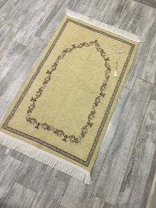 Stylish Golden  Sejadah, Rawdah Inspired Lux Prayer Mat,  Prophet's Mosque Prayer Rug, Alrawda Janamaz, Rawda, Unique Islamic Gift