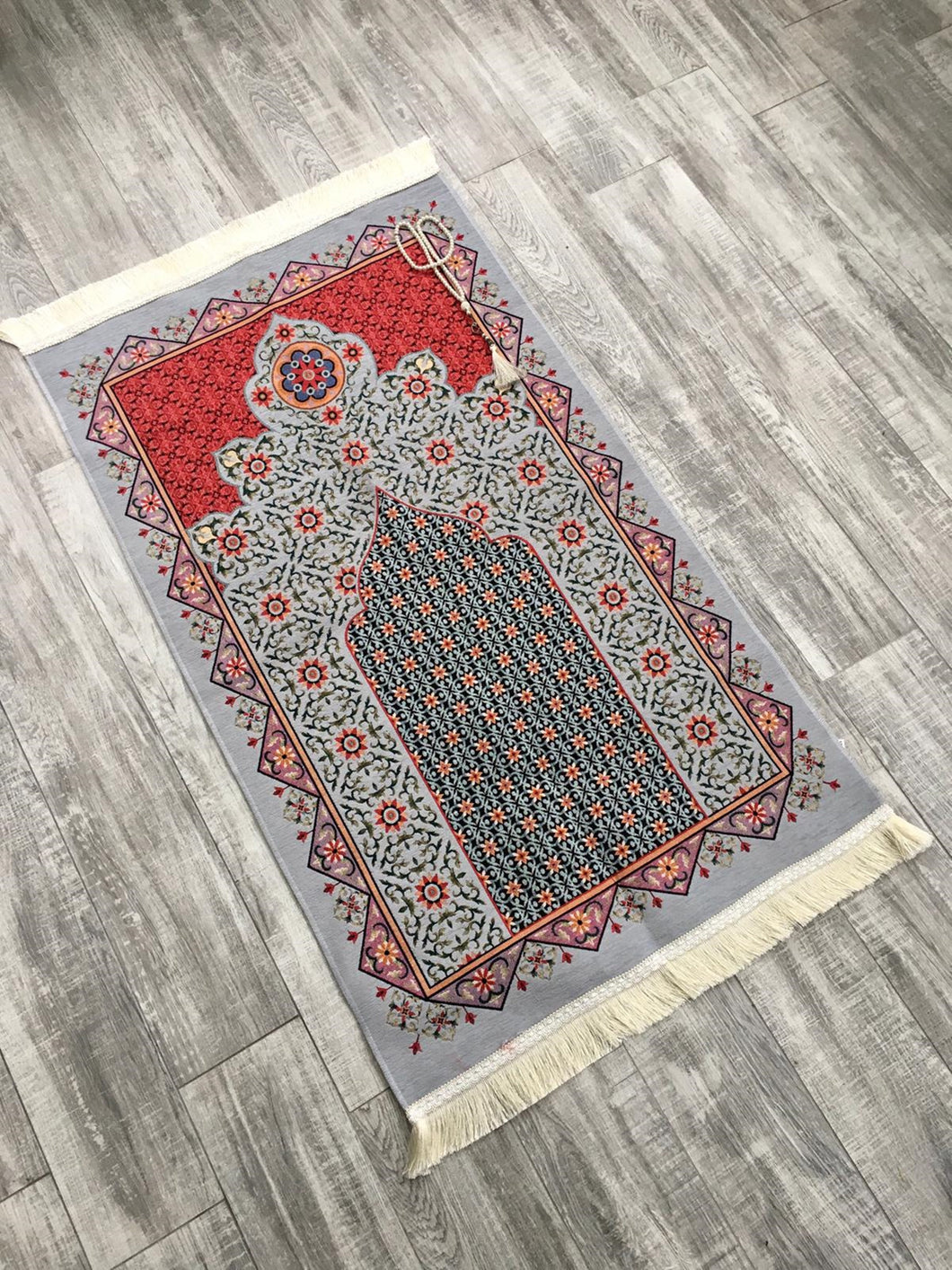 Shaika Sejadah, Rawdah Inspired Lux Prayer Mat,  Prophet's Mosque Prayer Rug, Alrawda Janamaz, Rawda, Unique Islamic Gift