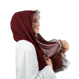 Écharpe en dentelle à l'aiguille Hijab | Hijab doux de style turc | Muslimah Wear | Vêtements pour femmes musulmanes | Muslimah Hijab | Châle islamique | Mode Hijab