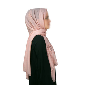 Pink Guipure Scarf Hijab | Soft Turkish Style Hijab | Muslimah Wear | Muslim Women Clothing | Muslimah Hijab | Islamic Shawl | Hijab Fashion