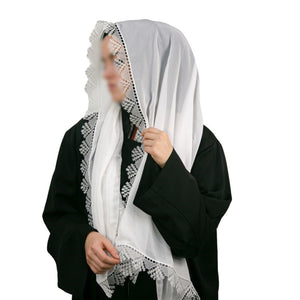 Hijab Bufanda Encaje Aguja | Hijab estilo turco suave | Muslimah Wear | Ropa de mujer musulmana | Muslimah Hijab | Mantón islámico | Moda Hijab