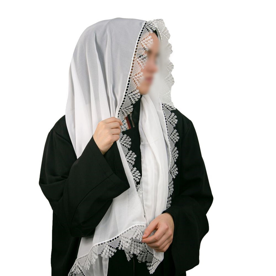 Hixhabi me Shalle me Dantella | Hixhab i stilit të butë turk | Veshja Muslimah | Veshje për Gratë Myslimane | Muslimah Hixhab | Shami Islam | Moda e Hixhabit