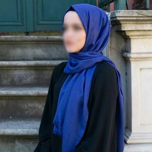 Ҳиҷоби шарфии пахтаи кабуд | Ҳиҷоби сабки туркӣ | Муслима пӯшед | Либоси занони мусалмон | Муслима ҳиҷоб | Шали исломӣ | Hijab Fashion