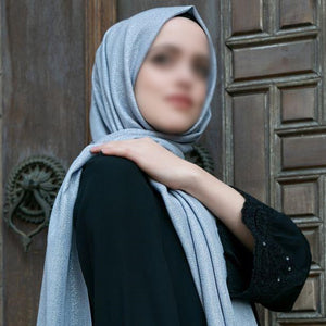 سلور گرے سکارف حجاب | نرم ترکی انداز حجاب | مسلیمہ پہن لو | مسلم خواتین کا لباس | مسلیمہ حجاب | اسلامی شال | حجاب فیشن