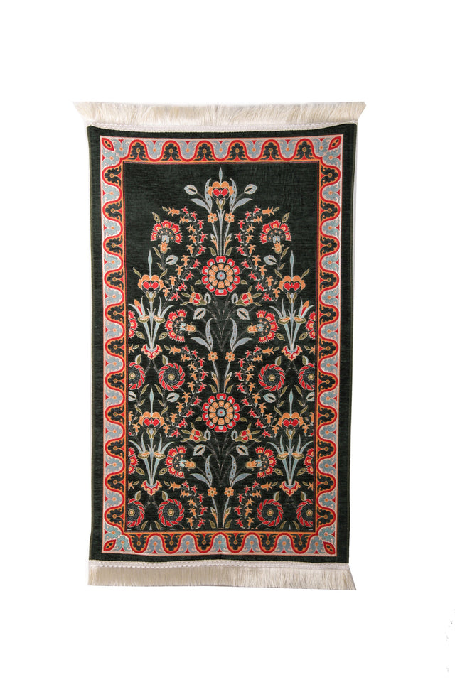 Fountain of Flowers Prayer Mat, Personalised Islamic Gift, Ramadan Decoration, Eid Gift, Prayer Rug, Eid Mubarak Sajjada