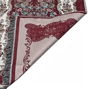 Burgundy Lux Roses  Islamic Prayer Rug, Portable Sejadah, Travel Prayer Rug, Salat, Musallah, Sejadah, Janamaz