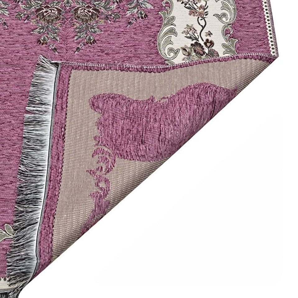 Pink Lux Roses Islamic Prayer Rug, Portable Sejadah, Travel Prayer Rug, Salat, Musallah, Sejadah, Janamaz