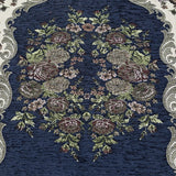 Navy Blue Lux Roses Islamic Prayer Rug, Portable Sejadah, Travel Prayer Rug, Salat Musallah Sejadah Janamaz