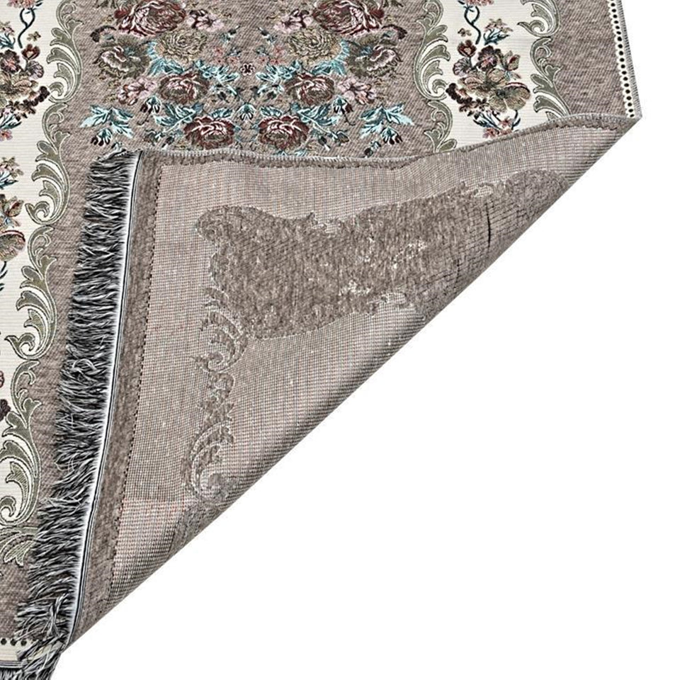 Beige Brown Lux Roses  Islamic Prayer Rug, Portable Sejadah, Travel Prayer Rug, Salat Musallah Sejadah Janamaz