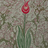 Brown Taffeta Islamic Prayer Rug, Tulip Motiff Janamaz Musallah Sesallah Sejadah Carpet Muslim Seccade Islam Sajadah