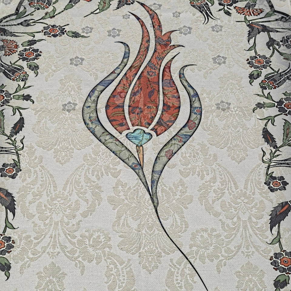 Thin Cotton Islamic Prayer Rug, Black Tulip Motiff Janamaz Musallah Sesallah Sejadah Carpet Muslim Seccade Islam Sajadah