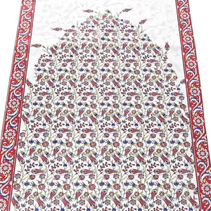 Lux Red Prayer Mat , Kutahya Flowers, Wedding Gift, Anniversary Gift, Prayer Rug, Dowries Janamaz