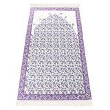 Lux Purple Prayer Mat , Kutahya Flowers, Wedding Gift, Anniversary Gift, Prayer Rug, Dowries Janamaz