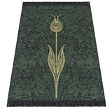Green Lightweighted Islamic Prayer Rug, Tulip Motiff Janamaz, Musallah, Sesallah, Sejadah, Carpet, Muslim Seccade, Islam Sajadah
