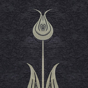 Black Lightweighted Islamic Prayer Rug, Tulip Motiff Janamaz, Musallah, Sesallah, Sejadah, Carpet, Muslim Seccade, Islam Sajadah
