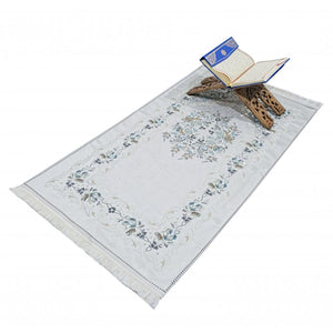 Turquoise Lux Dainty Islamic Prayer Rug, Portable Sejadah, Travel Prayer Rug, Salat, Musallah, Sejadah, Janamaz