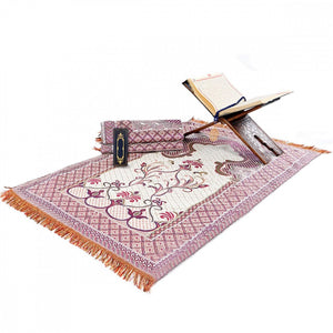 Purple Lux Tinsel Islamic Prayer Rug, Portable Sejadah, Travel Prayer Rug, Salat, Musallah, Sejadah, Janamaz