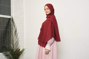 Hixhabi i Shandanit Burgundy Dubai | Hixhab i stilit të butë turk | Veshja Muslimah | Veshje për Gratë Myslimane | Muslimah Hixhab | Shall | Moda Hixhab