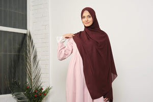 Mahagoni duhanski svileni šal hidžab | Mekani hidžab u turskom stilu | Muslimah Wear | Muslimanska ženska odjeća | Muslimah hidžab | šal | hidžab moda