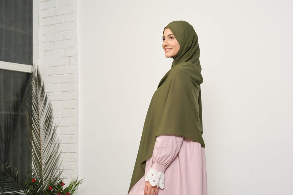 Khaki Dubai Silk Scarf Hijab | Soft Turkish Style Hijab | Muslimah Wear | Muslim Women Clothing | Muslimah Hijab |Shawl |Hijab Fashion