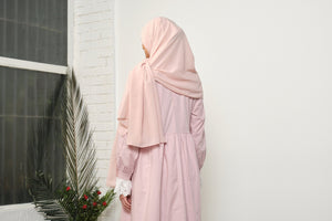 Haske Pastel Pink Dubai kwallon Yankunan Hijabi | Salon Tutar Baturke Mai Taushi | Muslimah Wear | Suturar Matan Musulmi | Hijabi Muslimah | Hijabi