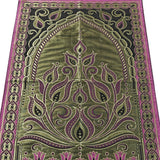 Fuchsia Gold Taffeta Lightweighted Islamic Prayer Rug, Janamaz, Musallah, Sesallah, Sejadah, Carpet, Muslim Seccade, Islam Sajadah