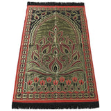 Red Gold Taffeta Lightweighted Islamic Prayer Rug, Janamaz, Musallah, Sesallah, Sejadah, Carpet, Muslim Seccade, Islam Sajadah