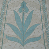 Turquoise Tulip Taffeta Lux Lightweighted Islamic Prayer Rug, Janamaz, Musallah, Sesallah, Sejadah, Carpet, Muslim Seccade, Islam Sajadah