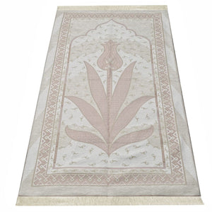 Pink Tulip Taffeta Lux Lightweighted Islamic Prayer Rug, Janamaz, Musallah, Sesallah, Sejadah, Carpet, Muslim Seccade, Islam Sajadah