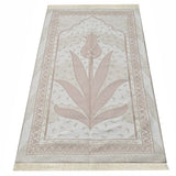 Pink Tulip Taffeta Lux Lightweighted Islamic Prayer Rug, Janamaz, Musallah, Sesallah, Sejadah, Carpet, Muslim Seccade, Islam Sajadah